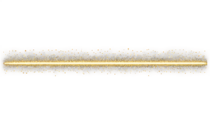 Shiny golden sparkle line with glowing star flare, vibrant glitter