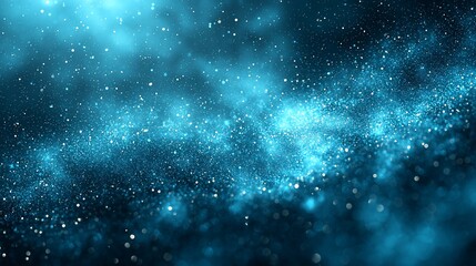 Abstract depiction of celestial glow in a nebula-like turquoise sky