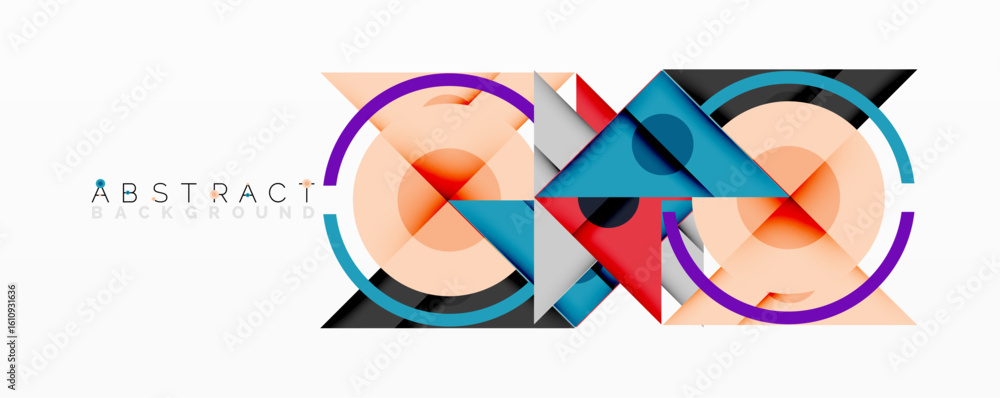 Poster modern abstract design. overlapping shapes create dynamic composition. bright colors, geometric form