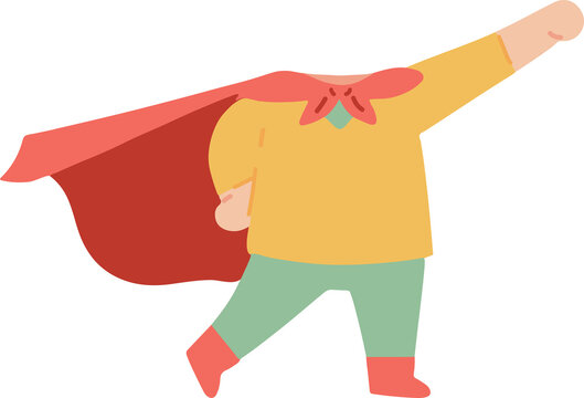 Diverse superhero kids photo montage set, multicultural children in hero costumes with capes for face swap, illustration collection for party invitations.