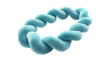 Soft Plush Chain Toy in Loop Form Isolated on White Background