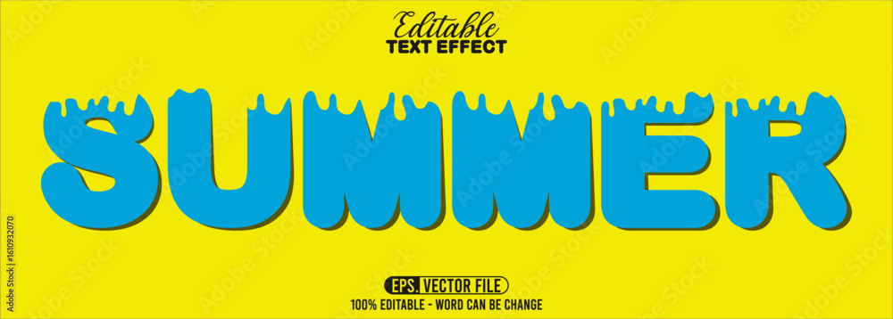 Poster editable text style effect - summer text retro style theme
