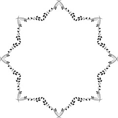 Vintage Ornamental Frame – Elegant Black Vector Border, PNG, 300 DPI