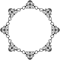 Vintage Ornamental Frame – Elegant Black Vector Border, PNG, 300 DPI