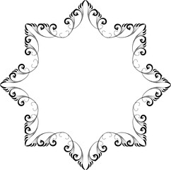 Vintage Ornamental Frame – Elegant Black Vector Border, PNG, 300 DPI