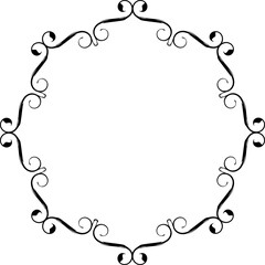 Vintage Ornamental Frame – Elegant Black Vector Border, PNG, 300 DPI