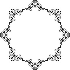 Vintage Ornamental Frame – Elegant Black Vector Border, PNG, 300 DPI