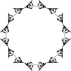 Vintage Ornamental Frame – Elegant Black Vector Border, PNG, 300 DPI