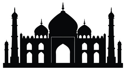 Iconic Silhouette of the Taj Mahal A Timeless Monument of Love and Architectural Grandeur in India