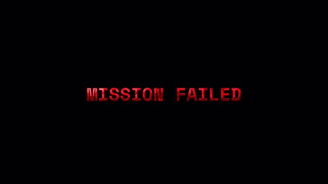 Mission Failed Glitch Text &ndash; Game Over Animation Style