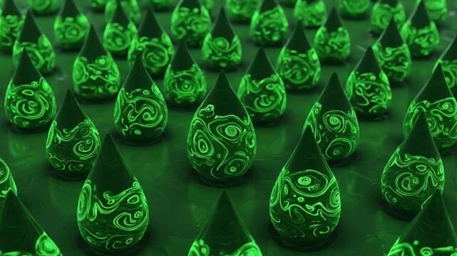 Emerald Codex Array - 4K Hypnotic Glyphic Forms for Sci-Fi & Conceptual Art  