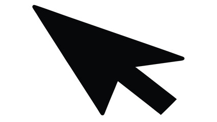 Black arrow mouse cursor icon for computer screen navigation and selection. A classic digital pointer isolated on a white background, symbolizing clicking in a graphical user interface.