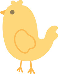 a cartoon yellow bird standing on its legs