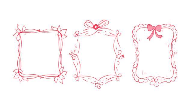 Download free pink floral frame vector templates for wedding invitation and cards design