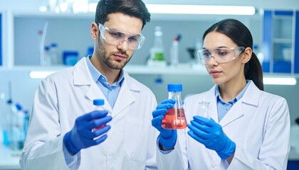 Scientists working in a laboratory, engrossed in scientific research