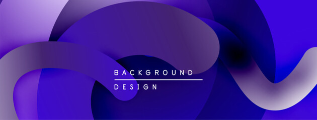 Abstract fluid shapes, purple hues dominate. Modern design, gradient effect creates depth. Minimalist aesthetic, text reads background design.