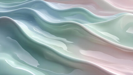 Fototapeta premium Abstract Pastel Waves A Serene and Dreamy Composition of Colors and Fluid Forms