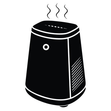black air purifier emitting steam clip art preview