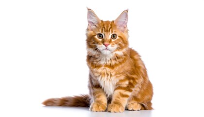 Cute ginger Maine Coon kitten