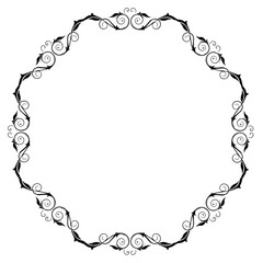 Vintage Ornamental Vector Frame – Elegant Black Vector Border, SVG