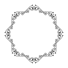 Vintage Ornamental Vector Frame – Elegant Black Vector Border, SVG