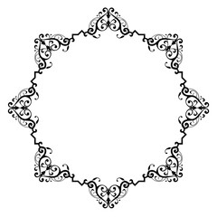 Vintage Ornamental Vector Frame – Elegant Black Vector Border, SVG