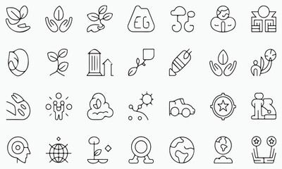 Nature growth and human progress icons vector