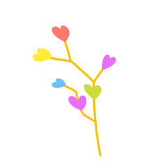 colorful heart-shaped leaves