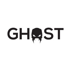 The **Ghost logo** features sleek, minimalist typography with a stylized ghost icon, symbolizing mystery, creativity, and bold identity for a modern and distinctive brand presence.
