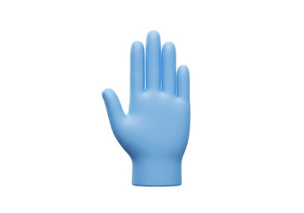 Isolated Open Hand Gesture in Light Blue Color