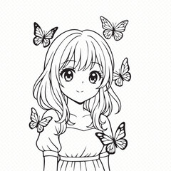 little girl with a butterfly