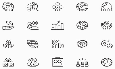 Global growth and environmental care icons earth globe
