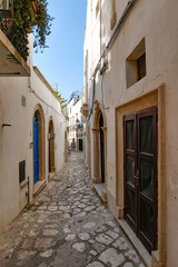 A street in the medieval quarter of Galatone, an old town in Puglia, Italy.