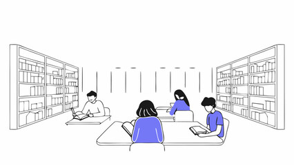 Student Studying in Room – Cozy Home Learning Vector