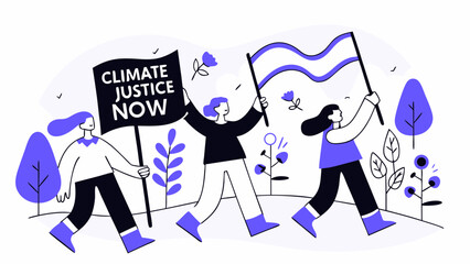 Climate Justice Now Vector – Environmental Awareness
