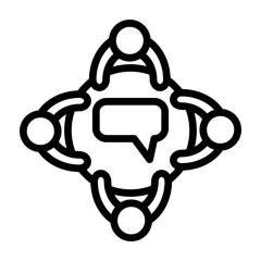 Discussion Board Vector Line Icon Design