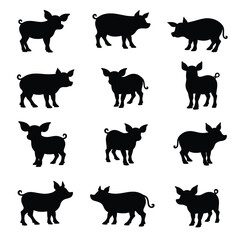 A Silhouette Collection Of Deer Heads With Antlers A Crisp Black And White Minimalist Design