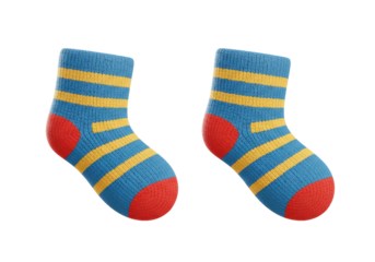 Isolated Pair of Striped Baby Socks