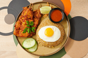 Brochette de poulet Satay plat traditionnel Thaïlandais