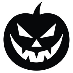 evil jack o  lantern grin vector icon 