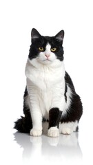 Obraz premium Black and white cat portrait