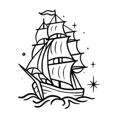 adventure sailboat vector art