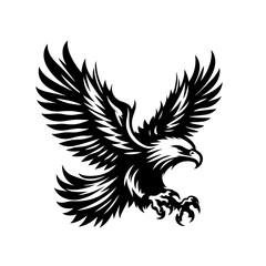 Fototapeta premium Eagle in flight with wings spread and talons extended