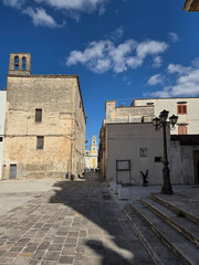 A street in the medieval quarter of Galatone, an old town in Puglia, Italy.