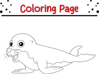 Seal Sea Animal coloring book page