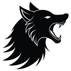 howling werewolf vector icon
