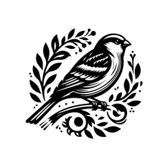 Fototapeta premium A bird perched on a decorative branch