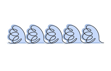 seamless horizontal pattern consisting of curls in the form of waves