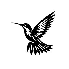 Obraz premium A hummingbird in flight with its wings spread