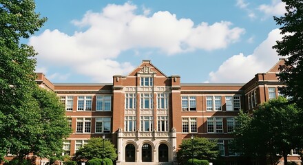 Fototapeta premium Classic brick school building exterior